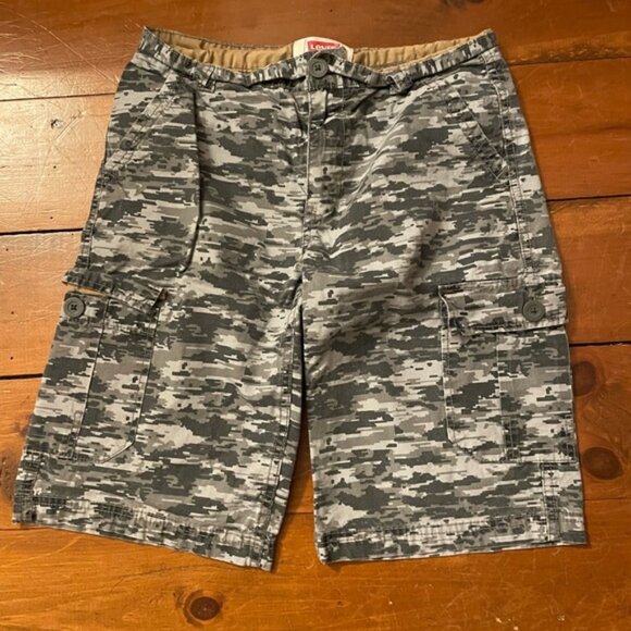 Levi’s Camo Cargo Shorts 27” Waist Grey Shorts Youth Large 14 - Picture 11 of 13